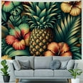 thumbnail image 4 of GOSMITH Palm Leaves Hibiscus Flowers Tropical Pineapples Tapestry Painting, 4 of 6