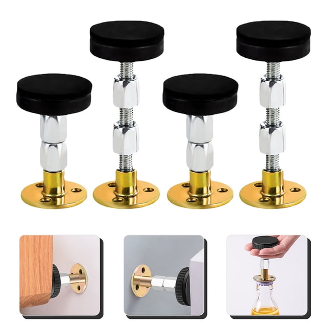 IDEANATEGRATE 4Ud Stoppers Para Cabecero Ajustables Para Prevención De Golpes Y Ruidos Color Plata