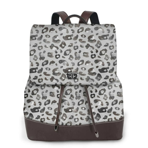 Kuqiui Wild Animal Leopard Print Print Leather Backpack Purse For Women Fashion Ladies Vintage Bags Casual College Travel Backpacks bag