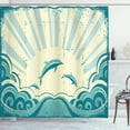 thumbnail image 1 of Ambesonne Dolphin Shower Curtain, Nautical Inspirations, 69"Wx84"L, Teal Pale Yellow, 1 of 3