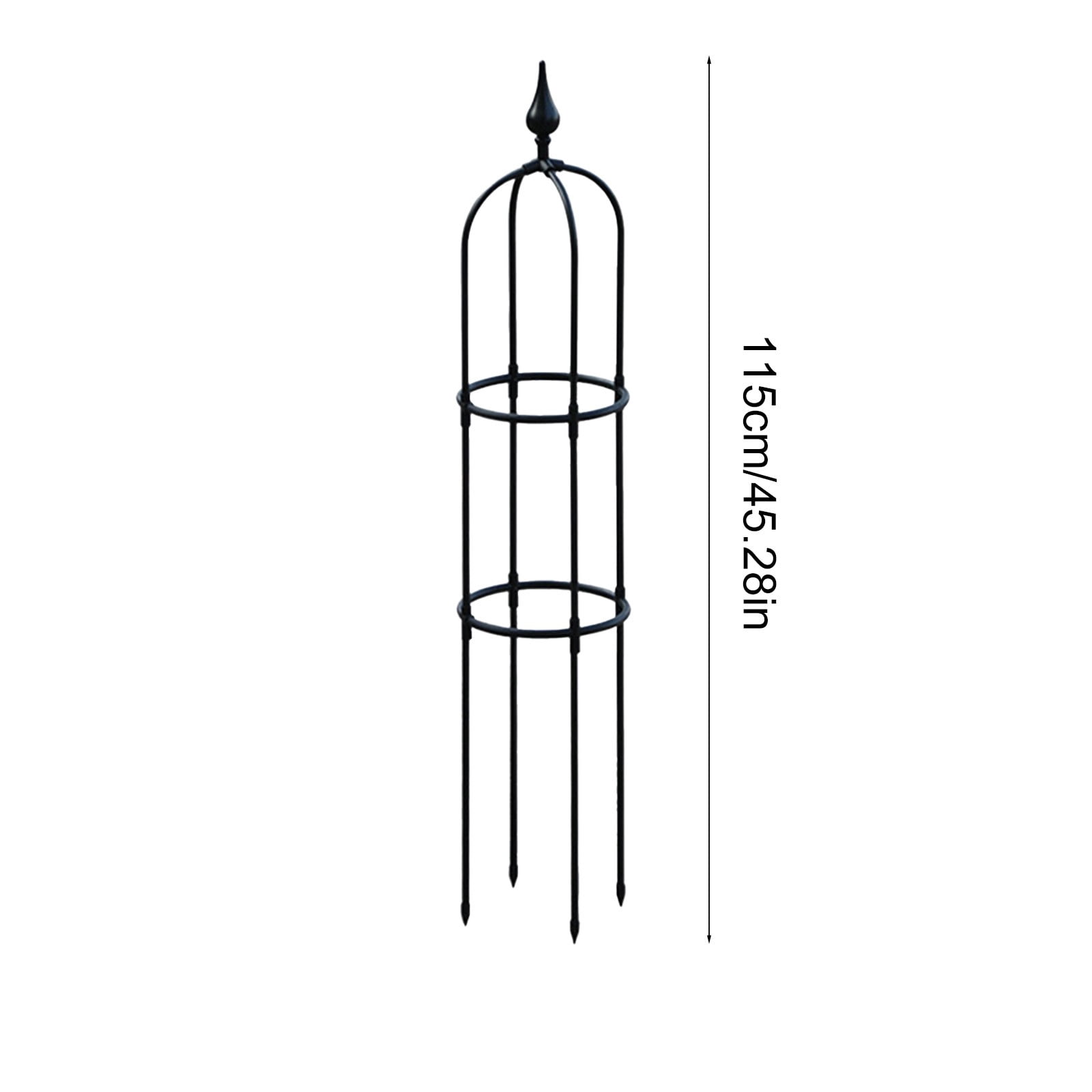 Cadancy Garden Obelisk Trellis Climbing Outdoor Plants Tall Metal Plants Support Cage with Spear Top Vertical Gardening Stand for Rose Ivy Cucumber Vine 45 Inch