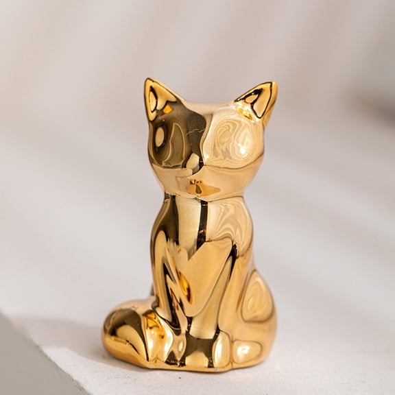 Toilet Bolt Covers Decorative Gold Ceramic Toilet Caps Decorative Bottom Screw Covers Shape of Fox Cute Animals for Home Bathroom Decor Easy Installation,1pc Gifts for Women