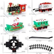 Battery Operated Christmas Train Set, Electric Train Toy with Tracks, Lights & Sounds, Circle Railway Playset for Under Tree Decor, Kids, Boys, Girls, Xmas Gift