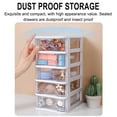 thumbnail image 5 of Kingfansion 5 Drawer Plastic Storage, Mini Drawer Unit, White Frame With Clear Drawers for Craft Storage for Makep Vanity Nail Polish Bathroom Stationery Art Craft Supplies, D, 5 of 7