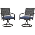 thumbnail image 1 of Navy Blue 2-Piece Patio Swivel Chairs with Cushions - Outdoor Rocker Set for Garden, Balcony & Porch - Metal Frame, 360° Swivel, Comfortable Seating, 1 of 7