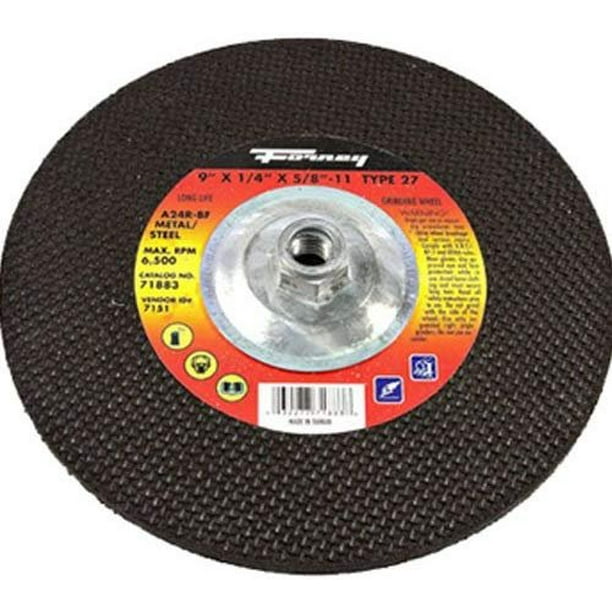 Forney 71883 Grinding Wheel with 5/8Inch11 Threaded Arbor, Metal Type