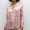 Pink, variant on Tnhcen 2-Piece Women's Polyester Pajama Set Round Neck Long Sleeve Nightwear with Long Pants Homewear S-L