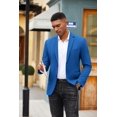 thumbnail image 2 of COOFANDY Mens Blue Suit Coat Stylish Two Button Blazer Jacket Lightweight Knit Sport Coats, 2 of 6