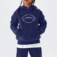 thumbnail image 2 of CPNG Girls Hooded Sweatshirt Football Print Long Sleeve Hoodie Pullover Top Trendy Comfy Daily Casual Loose Sweatshirts, 2 of 6