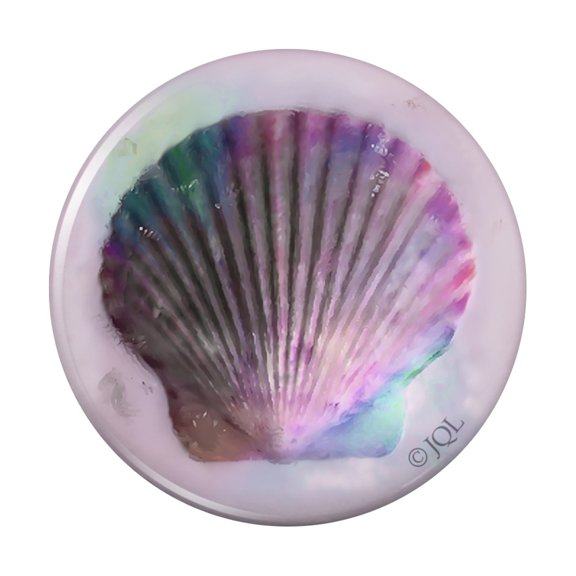 Shell Watercolor Beach Sand Tropical Pinback Button Pin