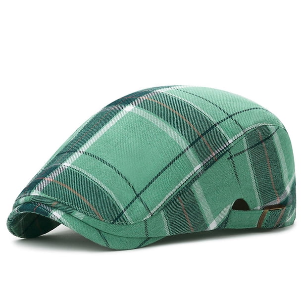 Sombreros unisex, sombrero antiguo, boina con estampado de espiga de cuadros de color inglés, sombrero de poliéster para hombre