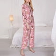 thumbnail image 2 of Bingfone Womens Pajama Sets Rose Flowers Print,Long Sleeve Loungewear Pajamas Set-Medium, 2 of 8
