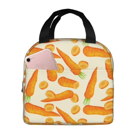 Insulated Lunch Bag for Women Men - Carrot Pattern vegetable Leakproof Cooler Lunch Box for Women Men  Lunch Tote Bags for Work School Picnic Travel