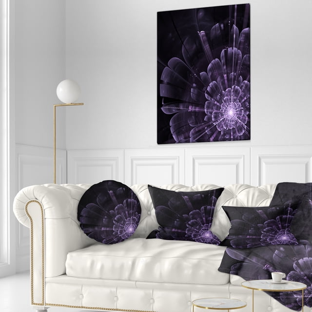 Fleur Fractale Violette Cristal Lumineuse - Impression sur Toile Florale
