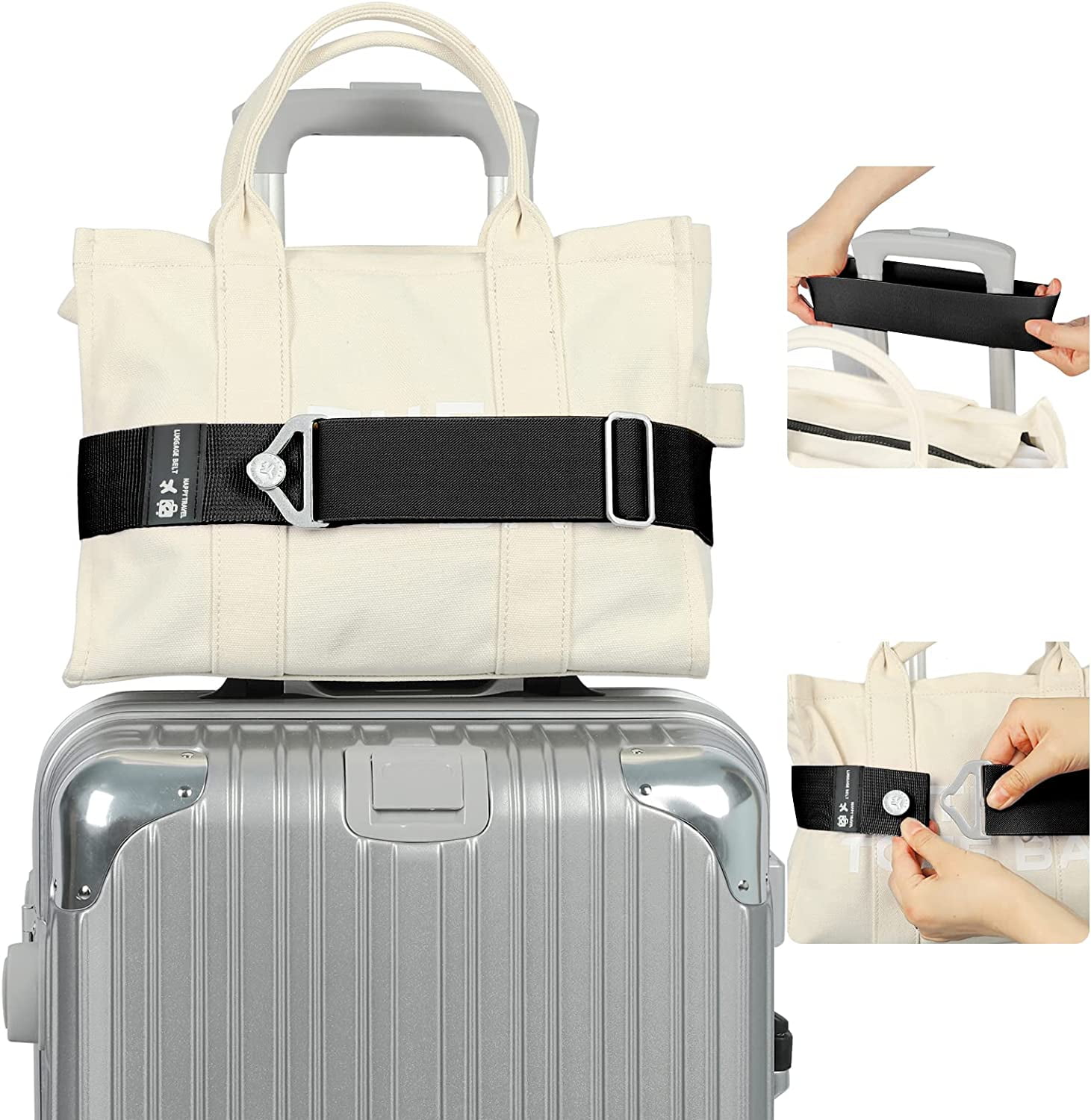 Luggage Straps Adjustable Travel Belt for Luggage Add a Bag over Handle ...