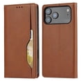 thumbnail image 1 of For iPhone 17 Pro Cell Phone Case Magnetic Closing PU Leather Stand Cover - Wine Red, 1 of 5