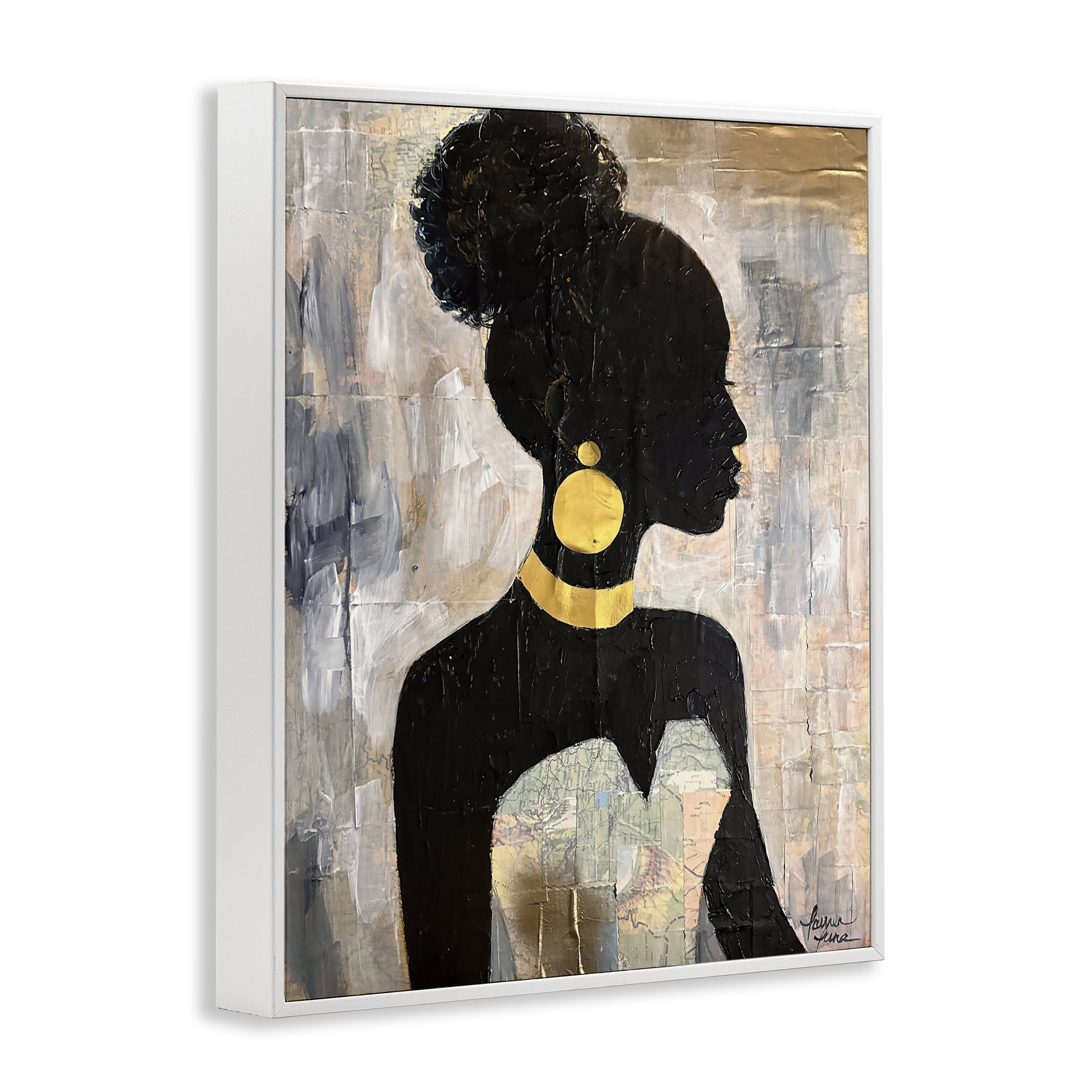 Stupell Industries Elegant Fashion Silhouette White Framed Giclee Art, design by Lauren Luna