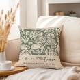 thumbnail image 3 of Ethan Taylor Floral Throw Pillow Soft Cushion Cover 'Sage Green Matisse Flowers Roses Flowers Flower Bouquet' Bohemian Pattern Decorative Square Accent Pillow Case, 18x18 Inches, Green, Beige, 3 of 5