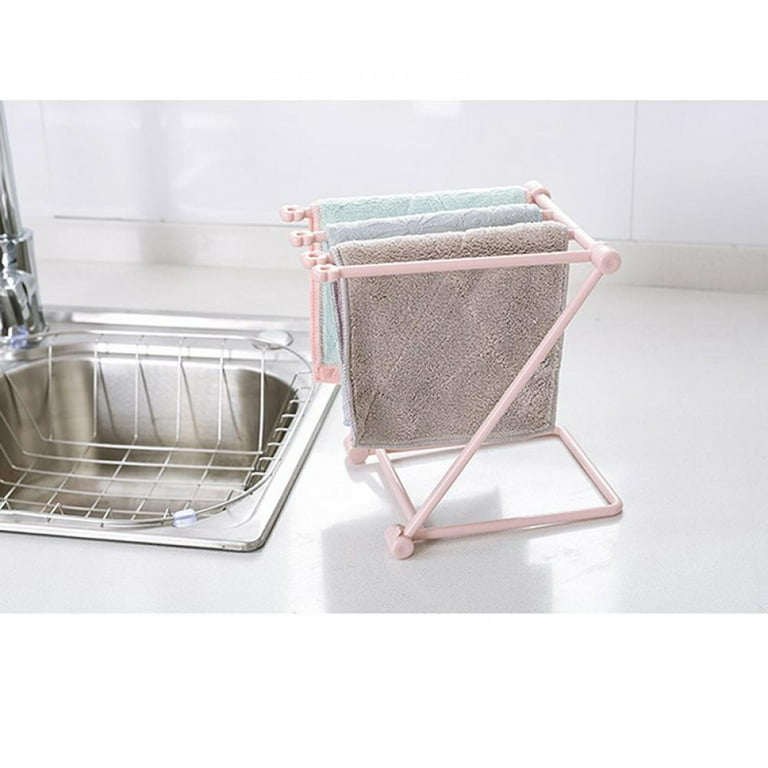 Stainless Steel Washcloth Drying Rack, Home Kitchen Countertop Dishcloth  Storage Rack, Z-Shaped, 3 Arms Folding Dishcloth Holder, Hand Towel Stand  Rack for Bathroom Sink 
