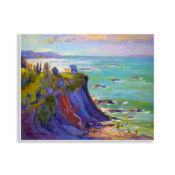 Stupell Industries Classic Cliff View Landscape & Nature Painting Unframed Art Print Wall Art, 14 x 11