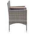 thumbnail image 5 of vidaXL 1/2x Patio Bench with Tea Table Poly Rattan Seat Furniture Black/Gray, 5 of 11
