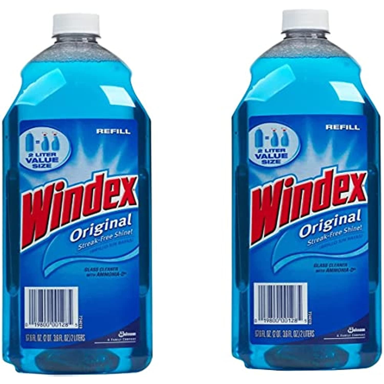 Windex Glass Cleaner Refill, Original Blue, 2 L (Pck Of 2) - Walmart.com