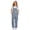A-Blue150, variant on Coveralls For Girl Bib Overalls Straight Leg Pants Plaid Printed Adjustable Straps Loose Fit Jumpsuits With Pocekts 5-14Y