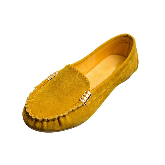 Dpityserensio Dress Flats Shoes for Women Solid Color Versatile Shallow Mouth Shoes One Foot Flat Shoes