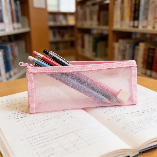 Estuche de malla transparente para lápices | Bolsa de nailon transparente para bolígrafos para estudiantes | Organizador de papelería ligero con cremallera para la escuela, la oficina y los viajes