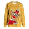 thumbnail image 5 of Womens Sweatshirts Christmas Cute Reindeer Print Crewneck Pullover Sweatshirt Graphic Winter Long Sleeve Loose Casual Xmas Women's Sweatshirt ZA Yellow S, 5 of 5