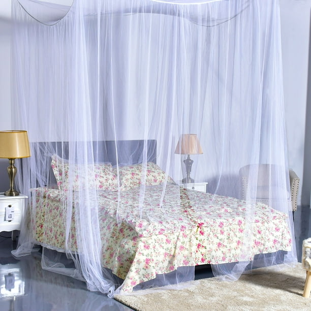 Costway 4 Corner Post Bed Canopy Mosquito Net Full Queen King Size Netting  Bedding 