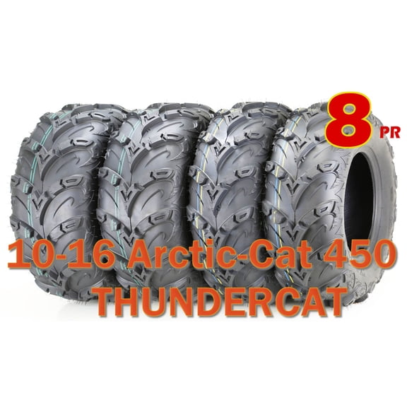 Full Set 10-16 Arctic-Cat 450 /THUNDERCAT Tires 25X8X12 25X10X12 8PR Mud Sling