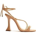 thumbnail image 2 of Schutz Arceli Honey Beige Strappy Lace Up Open Toe Flared Heel Tie Up Sandals (Honey Beige, 9.5), 2 of 2