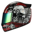 thumbnail image 4 of 1Storm Motorcycle Bike Full Face Helmet Mechanic HJDJ11 + Motorcycle Bluetooth Headset: Skull Red, 4 of 6