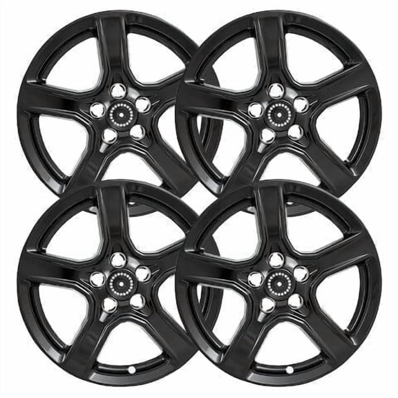 Set of 4 18 inch Gloss Black Wheel Skins Covers Compatible with 16-24 Chevrolet Camaro LT Impostors for 5758 Wheel Series