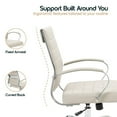 thumbnail image 5 of Benmar Mid-Back Office Chair in Tan Leather Upholstery with Swivel, Tilt, and Chrome Base, Modern Desk Seating for Home Office or Conference Room, 5 of 12