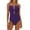 Purple, variant on WAYUTE Womens One Piece Swimsuits Retro Pleated Gathered Vintage Padded Tummy Control Slim Comoftable Fashion Swimsuit