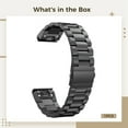 thumbnail image 5 of 26MM Quick Release Stainless Steel Band for Garmin Fenix 7X/6X/5X Plus/EPIX 2, Metal Watch Strap with Adjustable Link & Lock Clasp, Durable Replacement Strap, 5 of 5