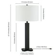 thumbnail image 2 of Evelyn&Zoe Dunand 27.25" Tall Table Lamp with Fabric Shade, Blackened Bronze/White, 2 of 8
