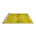 thumbnail image 2 of Ahgly Company Machine Washable Indoor Round Abstract Yellow Contemporary Area Rugs, 3' Round, 2 of 4