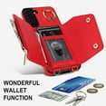 thumbnail image 4 of Phone Case for Samsung Galaxy S22 Plus S22+ 5G Wallet Cover with Screen Protector and Ring Stand Credit Card Holder Slot Crossbody Strap Cell S22+5G S22plus 22S + S 22 22+ Women Girls Men Red, 4 of 13