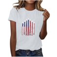 thumbnail image 1 of Blusas para las Mujeres Casual, Estampado Manga Corta Cuello Redondo Camiseta Top Hecho de Cómodo Estante de Imitación para Toda la Temporada de Uso Diario, Tops Cortos para las Mujeres, 1 of 7