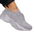 thumbnail image 2 of Joernso 1 Pair Women Walking Shoes Anti-skid Rubber Soles Lace-up Platform Shoes Slip On Comfort Casual Flats Foam Insole Tennis Sneakers for Gym Running, 2 of 8