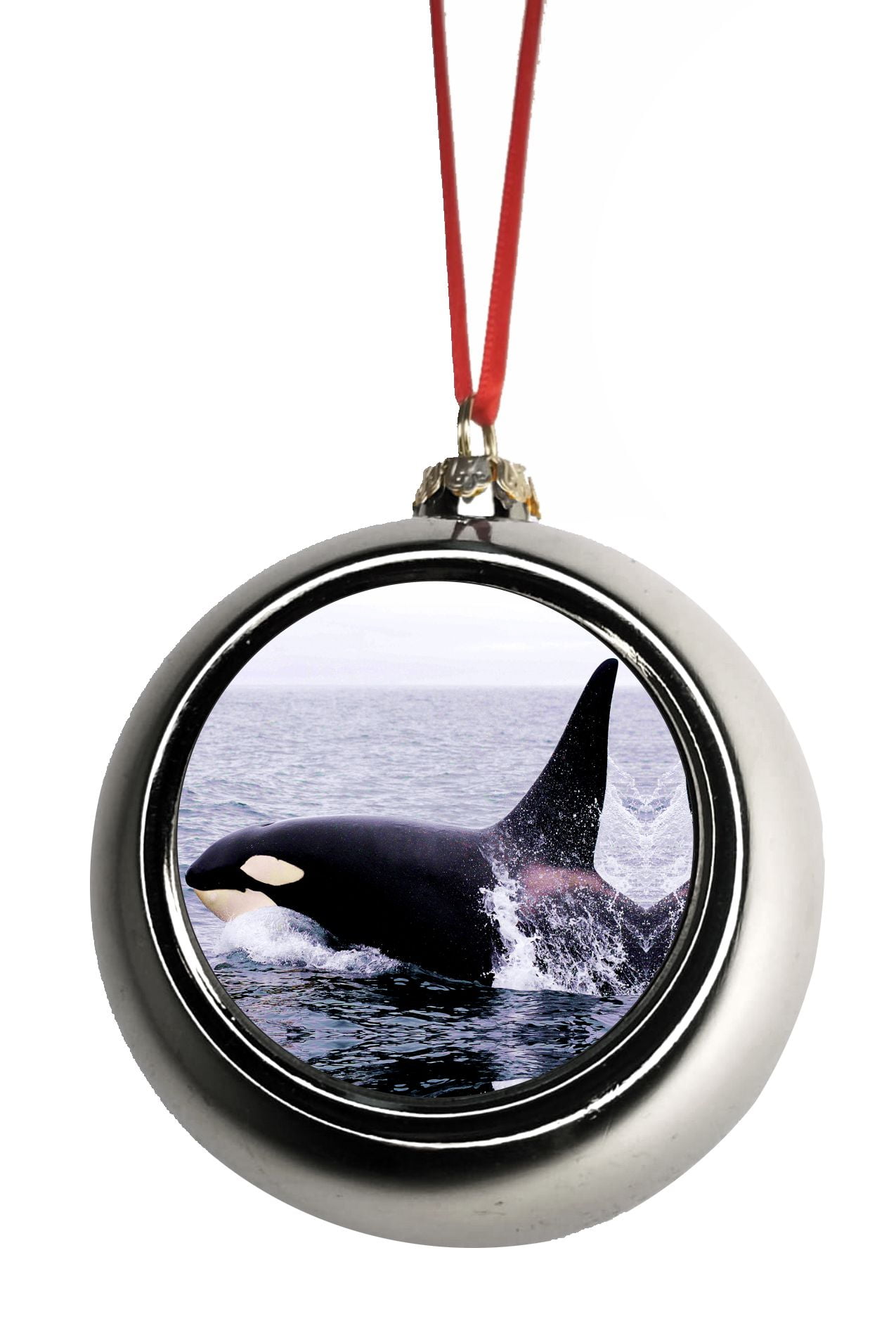 Orca Killer Whale Ornaments Silver Bauble Christmas Ornament Balls Walmart Com Walmart Com