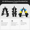 thumbnail image 4 of BalanceFrom 50 lb Neoprene Coated Iron Dumbbell Hex Weights Set with Stand, Color-Coded, 4 of 12