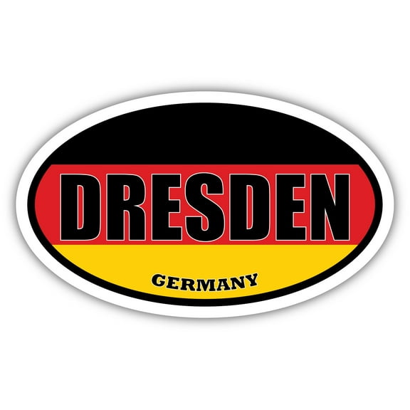 Dresden Germany Flag Oval Decal Vinyl Bumper Sticker 3x5 inches