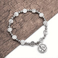 thumbnail image 2 of Pulsera Con Medalla Católica De San Benito Y Rosario Cruzado Xtellar plateado, 2 of 4