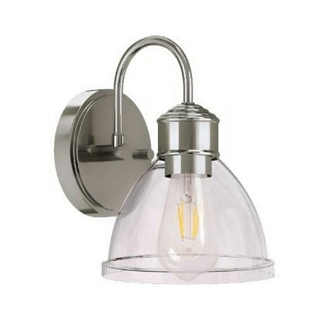 Better Homes & Gardens Glass Sconce Wall Light  Satin Nickel Finish