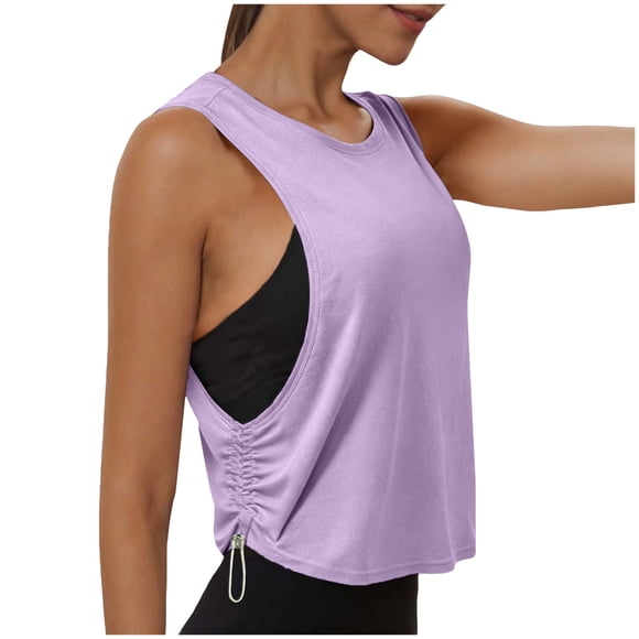 Yammkia Women's Cotton Tank Tops Camisole for Women, All Cotton, Airy Soft Comfy Tank Tops Cami Undershirt(Light Purple,L)