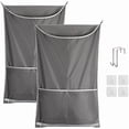 thumbnail image 1 of HAYANDoor Hanging Laundry Hamper Bag - 2 Pack Laundry Hamper Bags Collapsible Over Door Laundry Bag with Hooks Large Hamper Clothes Storager for Space Saving Large Laundry Organizer Bag for Bathroom, 1 of 1